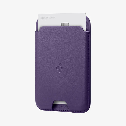 AMP02284 - MagSafe Card Holder Valentinus (MagFit) in black showing the card holder attached to back of device